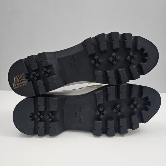 Tory Burch Everly Mini Loafer Womens 10.5 White Leather Chunky Platform Lug Sole - Picture 16 of 16